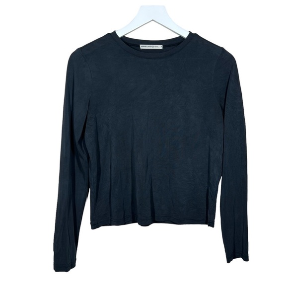 Marine Layer Womens Respun Long Sleeve Black Boxy Knit Shirt Size Small Modal - Picture 1 of 7